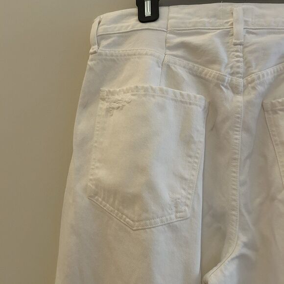 Citizens of Humanity Jeans Barrel Jicama Horseshoe White Wide Leg Raw Hem 29 CoH - Picture 14 of 16